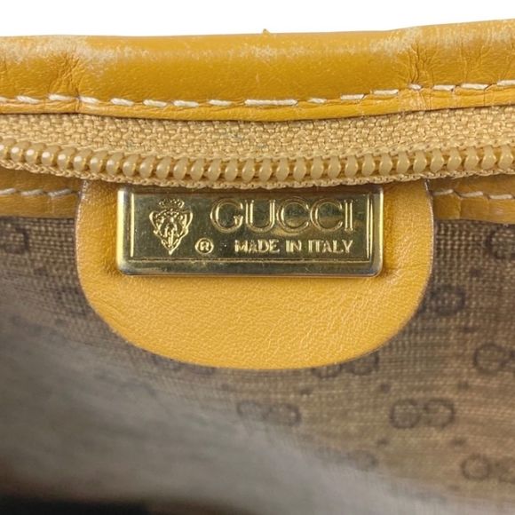 Vintage Gucci Tan Canvas Shoulder Bag - 14" x 16" x 3” - Picture 6 of 10